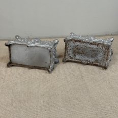 Pair Antique French Louis XIV Style Cast Iron Jardinières