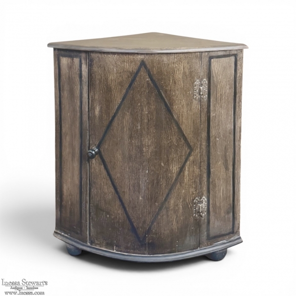 18th Century Dutch Rustic Painted Corner Cabinet