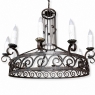 Large Art Deco Style Wrought Iron 12-Light Chandelier