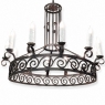 Large Art Deco Style Wrought Iron 12-Light Chandelier