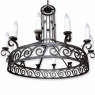 Large Art Deco Style Wrought Iron 12-Light Chandelier