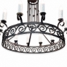 Large Art Deco Style Wrought Iron 12-Light Chandelier