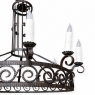 Large Art Deco Style Wrought Iron 12-Light Chandelier