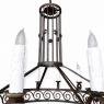 Large Art Deco Style Wrought Iron 12-Light Chandelier