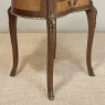 Pair Antique French Louis XVI Transitional End Tables with Brass Rail and Carrara Marble Tops