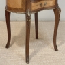 Pair Antique French Louis XVI Transitional End Tables with Brass Rail and Carrara Marble Tops