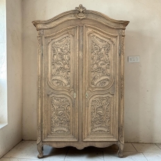 18th Century French Régence Period Stripped White Oak Armoire from the Loire Valley