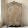 18th Century French Régence Period Stripped White Oak Armoire from the Loire Valley