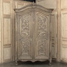 18th Century French Régence Period Stripped White Oak Armoire from the Loire Valley