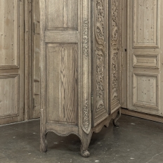 18th Century French Régence Period Stripped White Oak Armoire from the Loire Valley