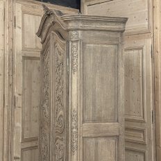 18th Century French Régence Period Stripped White Oak Armoire from the Loire Valley