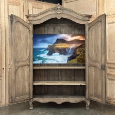18th Century French Régence Period Stripped White Oak Armoire from the Loire Valley