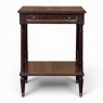 French Mid-Century Louis XVI Style Mahogany & Brass End Table