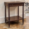 French Mid-Century Louis XVI Style Mahogany & Brass End Table