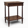 French Mid-Century Louis XVI Style Mahogany & Brass End Table