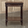 French Mid-Century Louis XVI Style Mahogany & Brass End Table