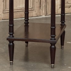 French Mid-Century Louis XVI Style Mahogany & Brass End Table