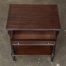 French Mid-Century Louis XVI Style Mahogany & Brass End Table