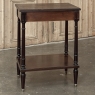 French Mid-Century Louis XVI Style Mahogany & Brass End Table