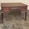 Antique French Directoire Neoclassical Mahogany Leather Top Desk