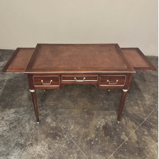 Antique French Directoire Neoclassical Mahogany Leather Top Desk