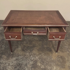 Antique French Directoire Neoclassical Mahogany Leather Top Desk