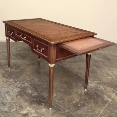 Antique French Directoire Neoclassical Mahogany Leather Top Desk