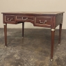 Antique French Directoire Neoclassical Mahogany Leather Top Desk