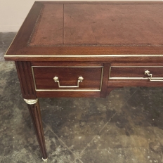 Antique French Directoire Neoclassical Mahogany Leather Top Desk