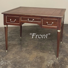 Antique French Directoire Neoclassical Mahogany Leather Top Desk