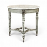 19th Century French Neoclassical Round Painted End Table with Carrara Marble Top
