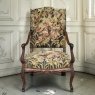 19th Century French Louis XV Fruitwood Armchair ~ Fauteuil with Needlepoint Tapestry