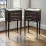 Antique French Directoire Mahogany End Table with Carrara Marble