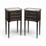 Antique French Directoire Mahogany End Table with Carrara Marble
