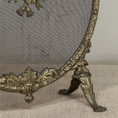 19th Century French Louis XVI Bronze Oval Firescreen