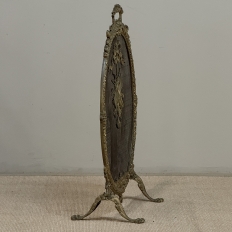 19th Century French Louis XVI Bronze Oval Firescreen