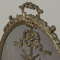 19th Century French Louis XVI Bronze Oval Firescreen