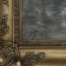 19th Century Belgian Oil on Canvas Painting of Riverboats by Romain Steppe in Original Gilt Frame