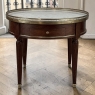 Antique French Louis XVI Mahogany Marble Top Bouillotte Table