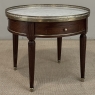 Antique French Louis XVI Mahogany Marble Top Bouillotte Table