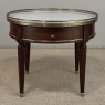 Antique French Louis XVI Mahogany Marble Top Bouillotte Table