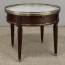 Antique French Louis XVI Mahogany Marble Top Bouillotte Table
