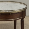 Antique French Louis XVI Mahogany Marble Top Bouillotte Table