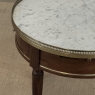 Antique French Louis XVI Mahogany Marble Top Bouillotte Table