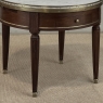 Antique French Louis XVI Mahogany Marble Top Bouillotte Table