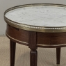 Antique French Louis XVI Mahogany Marble Top Bouillotte Table
