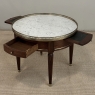 Antique French Louis XVI Mahogany Marble Top Bouillotte Table