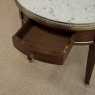 Antique French Louis XVI Mahogany Marble Top Bouillotte Table