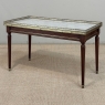 Mid-Century Louis XVI Style Mahogany Coffee Table with Carrara Marble