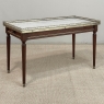 Mid-Century Louis XVI Style Mahogany Coffee Table with Carrara Marble